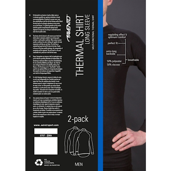 Thermo shirt for men AVENTO 0707 S black 2-pack