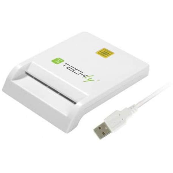 Techly Compact /Writer USB2.0 White I-CARD CAM-USB2TY smart card reader Indoor