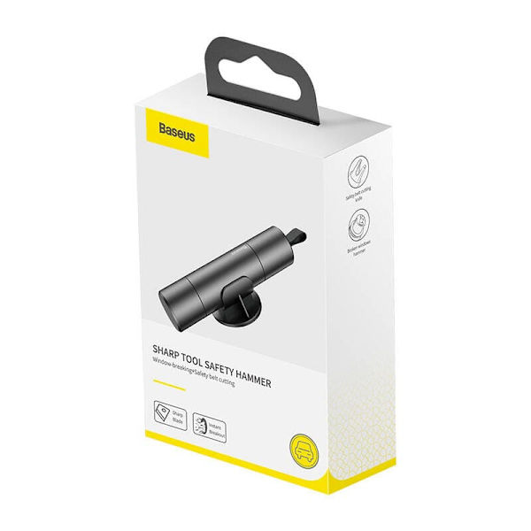 DISPOZITIV URGENTE auto Baseus, ciocan spart geamul + cutter centura, gri "CRSFH-0G" - 6953156210561