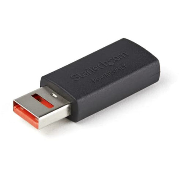 StarTech.com Secure Charging USB Data Blocker Adapter, Male to Female USB-A Charge-Only Adapter, No-Data Charge/Power-Only Adapter for Phone/Tablet, D