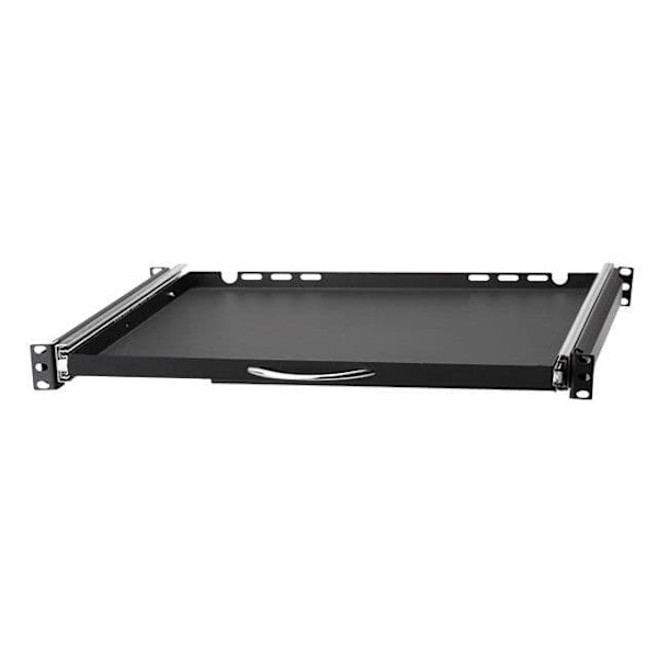 Stalflex 19" Pull-out shelf for keyboard and mouse  350mm  Black RSR19-1U-350B-KM
