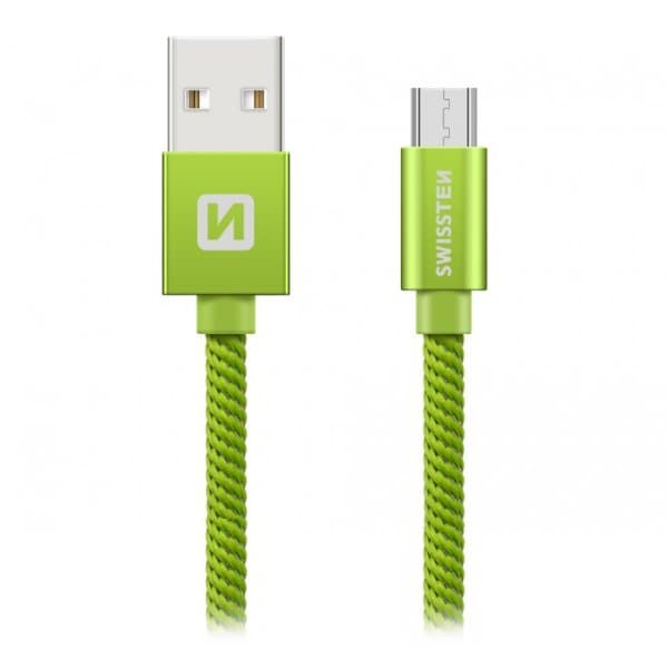 Swissten Textile Universal Micro USB Data and Charging Cable 2m
