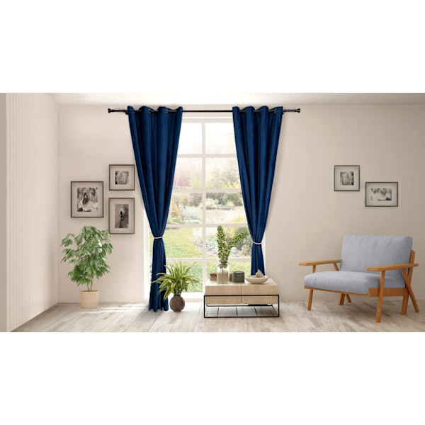 Set 2 draperii catifea 140x270 Albastru