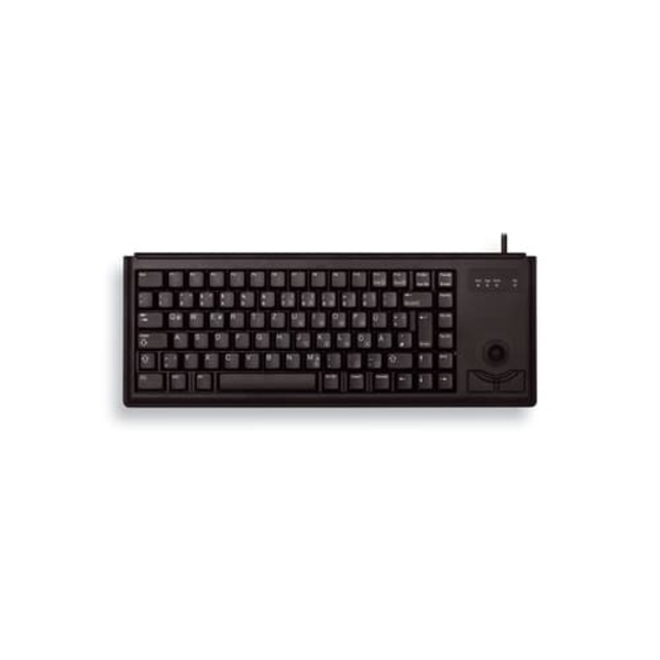 KEYBOARD USB UK MX-GOLD/SLIMLINE BLACK W/ TRACKBALL Sort