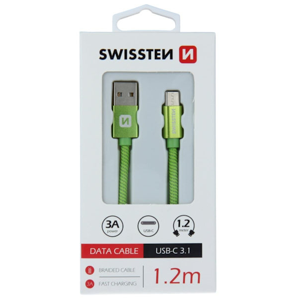 Swissten Textile Universal Quick Charge 3.1 USB-C Data and Charging Cable 1.2m