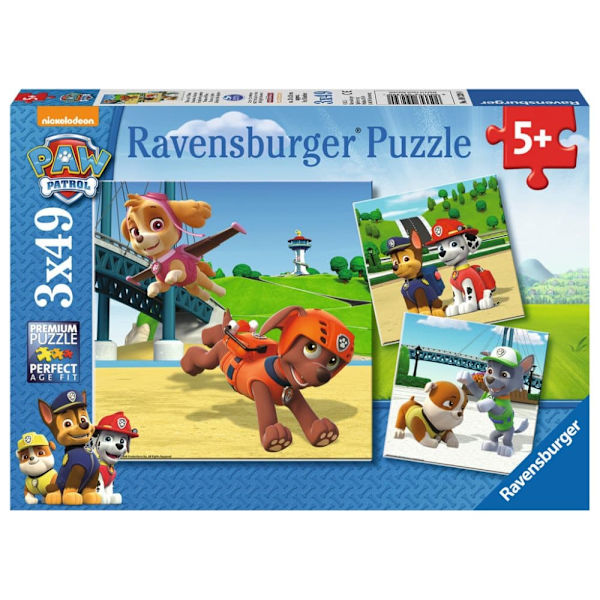 Puzzle 3x49 elementów Drużyna Psi Patrol