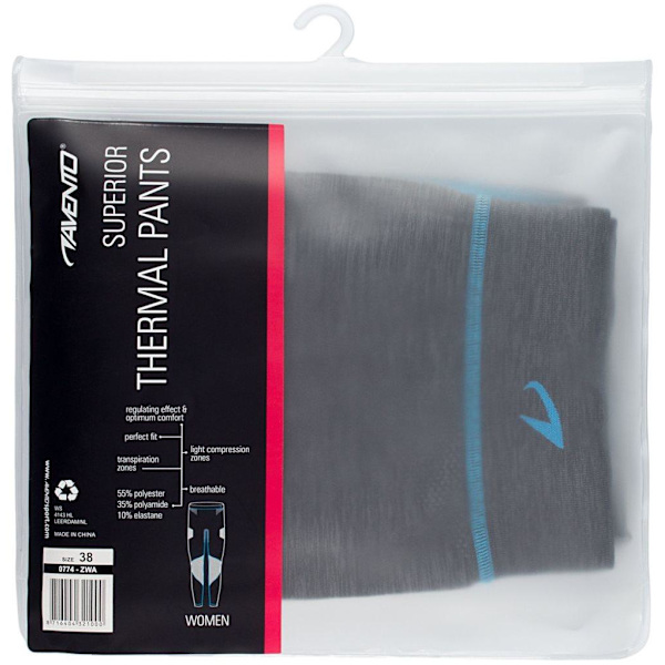Thermo pants for women AVENTO 0774 42 Black/Aqua