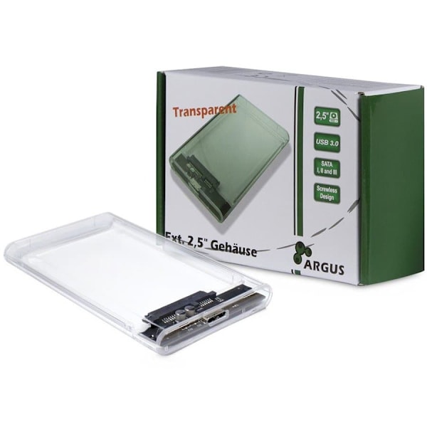 HDD Case Argus GD-25000, USB 3.0, transparent Transparent