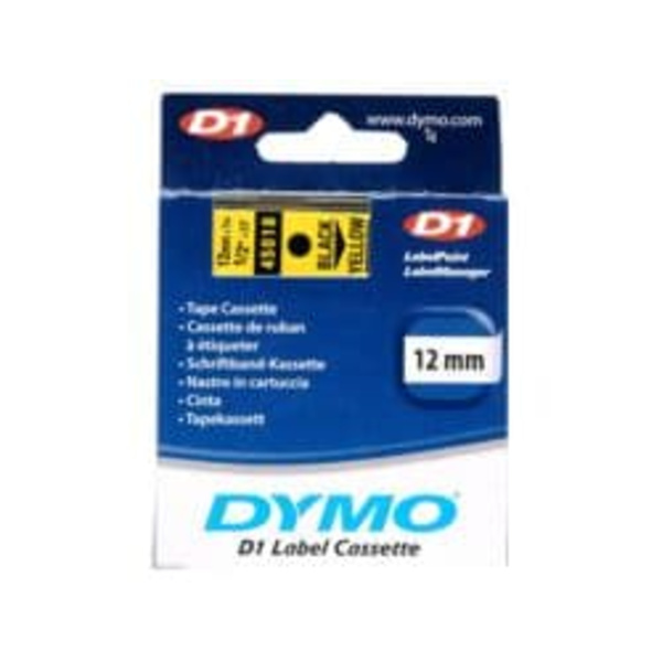 DYMO D1 Standard - Black on Yellow - 12mm