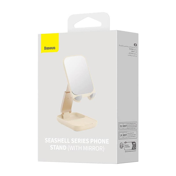 Folding Phone Stand Baseus with mirror (beige)
