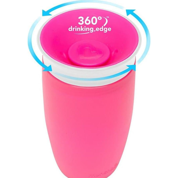 MUNCHKIN Sippy Cup, pink, Miracle 360, 12m+, 296ml,  90073