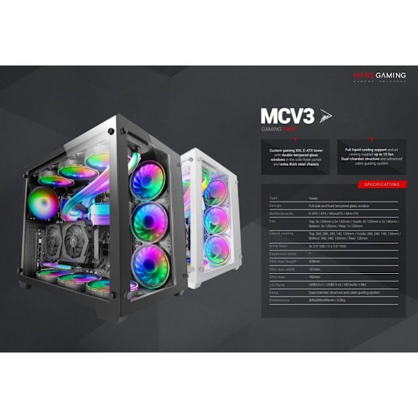 Mars Gaming MCV3 Ultra Gaming XXL PC Case E-ATX