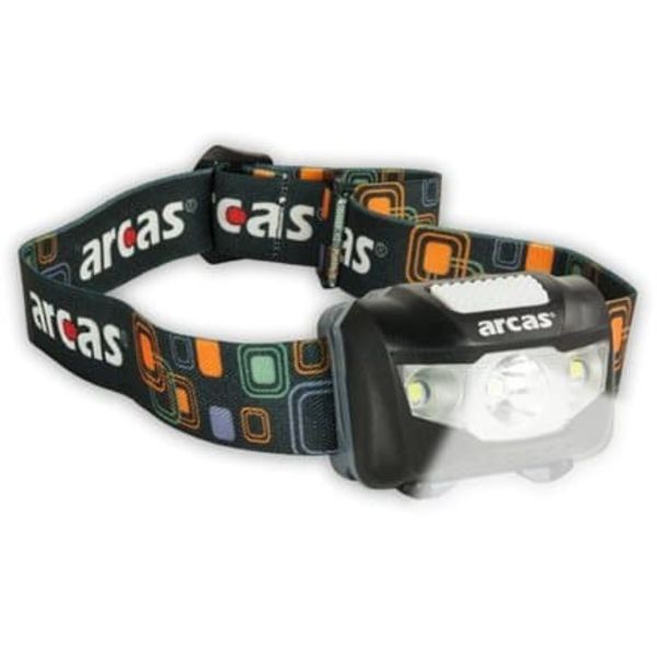 Arcas | Headlight | ARC5 | 1 LED+2 Flood light LEDs | 5 W | 160 lm | 4+3 light functions Sort