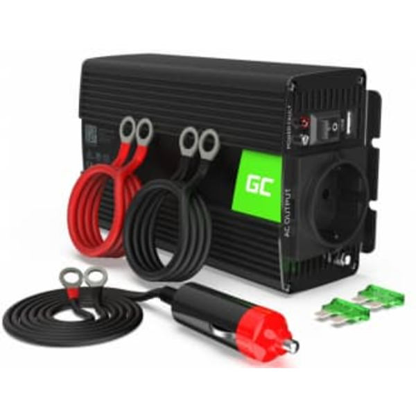 Green Cell INV14 power adapter/inverter Auto 300 W Black Sort
