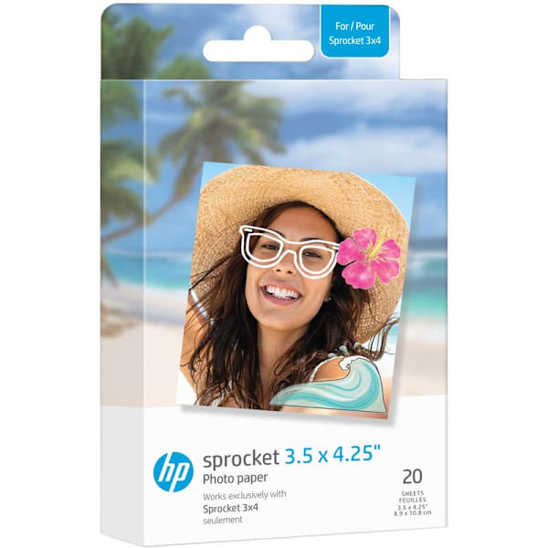 HP photo paper Sprocket Zink 8.9x10.8cm 20 sheets