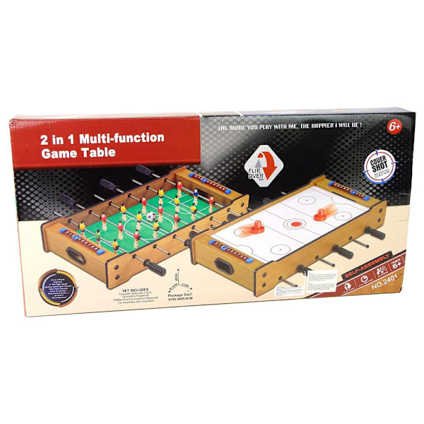 Wooden 2 in 1 Foosball table and air hockey table
