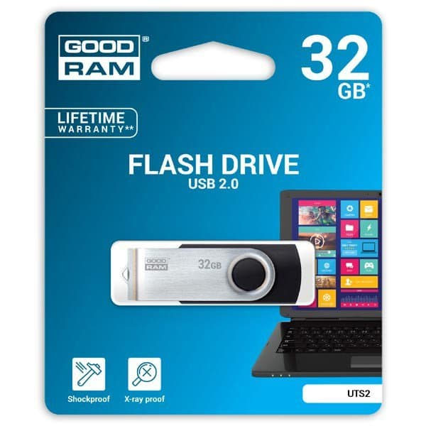 Goodram UTS2 USB flash drive 32 GB USB Type-A 2.0 Black,Silver Sort