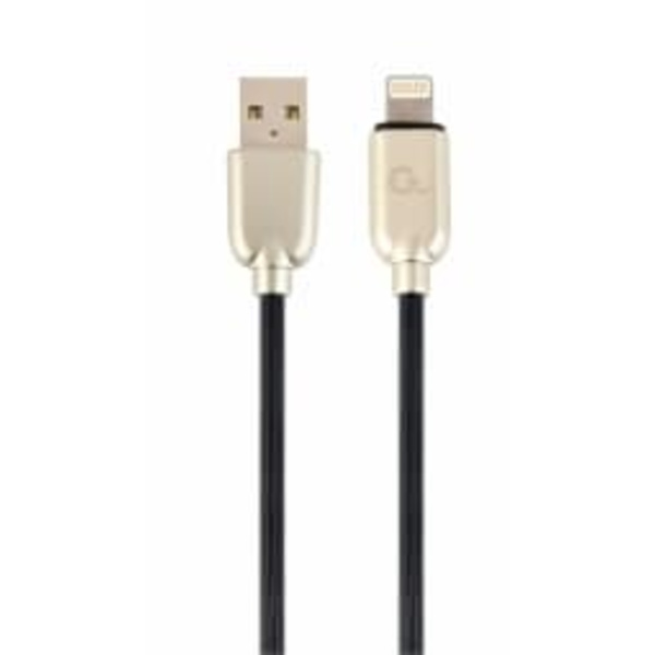 Gembird USB Male - Lightning Male Premium rubber 2m Black
