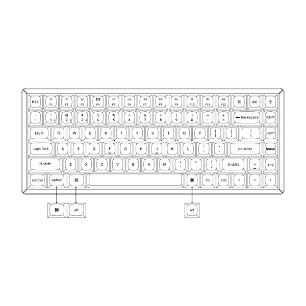 Mechanical Keyboard Keychron Keychron K2 Pro Hot-Swappable Keychron K Pro Mechanical Blue Switch, RGB Backlight Aluminium Frame