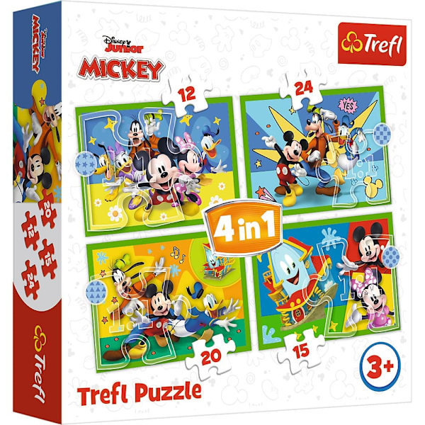 TREFL MICKEY MOUSE Puzzle 4 in 1 set 12 15 20 24 pcs