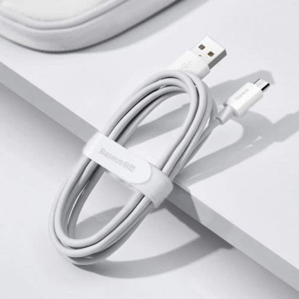 Baseus Simple Wisdom Data Cable Kit USB to Micro 2.1A (2PCS/Set) 1.5m White