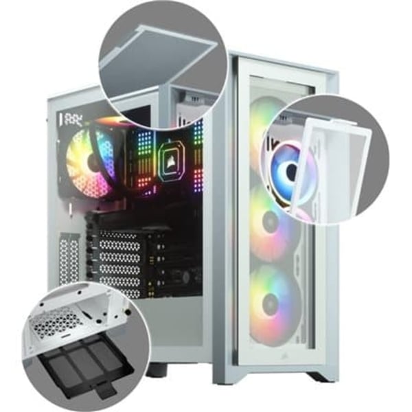 Corsair | Tempered Glass Mid-Tower ATX Case | iCUE 4000X RGB | Side window | White | Mid-Tower | Power supply included No | ATX