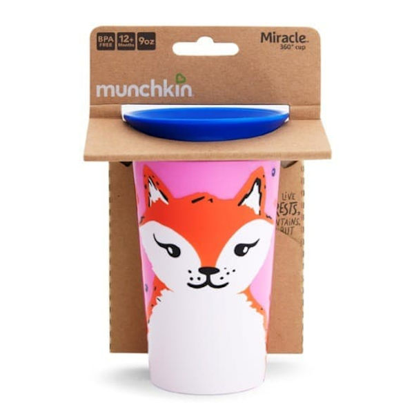 MUNCHKIN WildLove Sippy Cup, red fox, Miracle 360,  6m+, 266 ml, 05177701