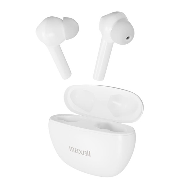 Maxell Dynamic+ wireless headphones with charging case Bluetooth white