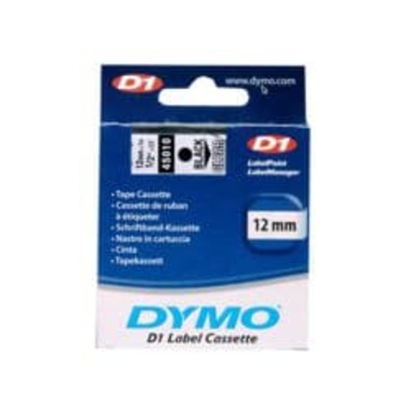 DYMO D1 Standard - Black on Transparent - 12mm