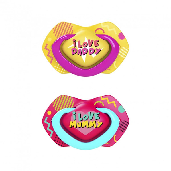 CANPOL BABIES silicone symmetrical soothers NEON LOVE, 6-18m, 2 pcs, 22/653_pin