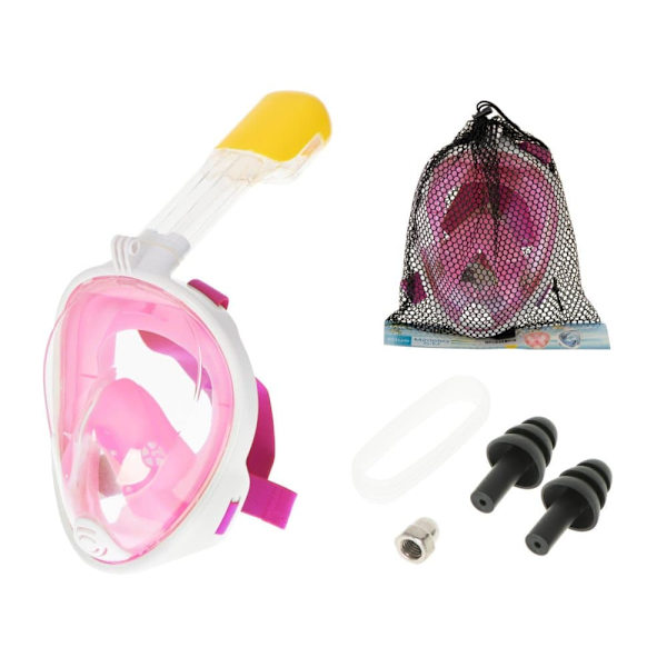 RoGer Full Dry Snorkeling Mask S / M Pink