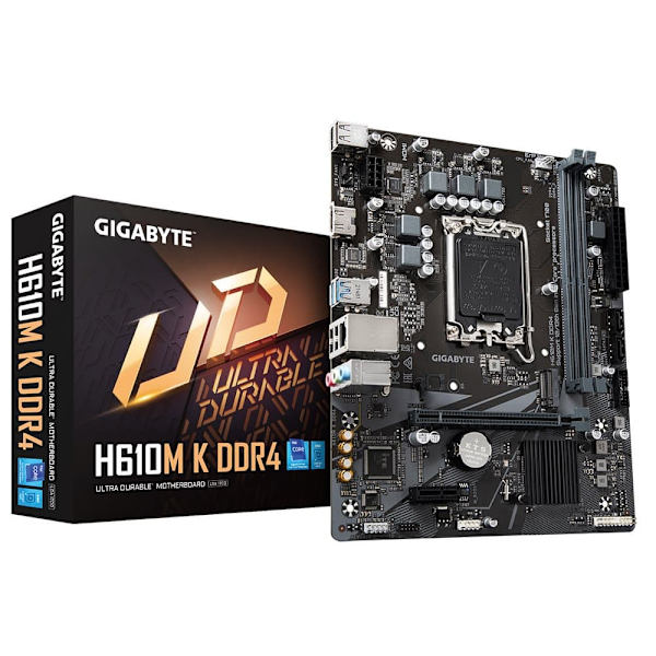 Gigabyte | H610M K DDR4 1.0 M/B | Processor family Intel | Processor socket  LGA1700 | DDR4 DIMM | Memory slots 2 | Supported hard disk drive interfac