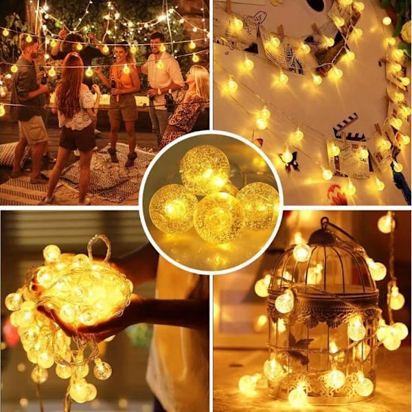 RoGer Bulb String Lights 100 LED Warm-White 10m
