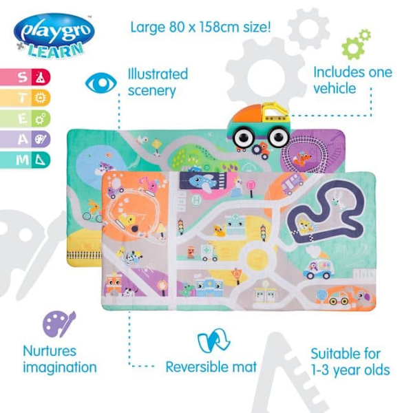 PLAYGRO reversible playing mat City to Country, 0188241