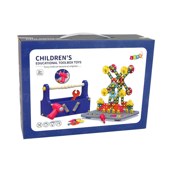 Building Blocks Set in Tool Box + Battery-driven screwdriver DIY TOOL BOX