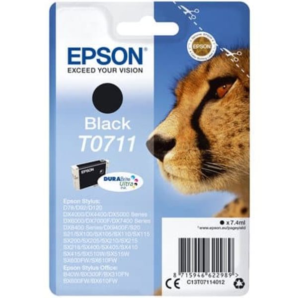 Epson inkoustová náplň/ T0711/ Singlepack T0711 DURABrite Ultra Ink/ Černá
