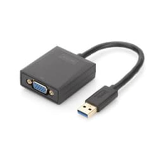DIGITUS external video adapter - USB 3.0 / VGA Sort