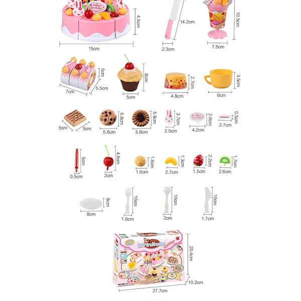 RoGer Interactive Birthday CAKE with 75 Items