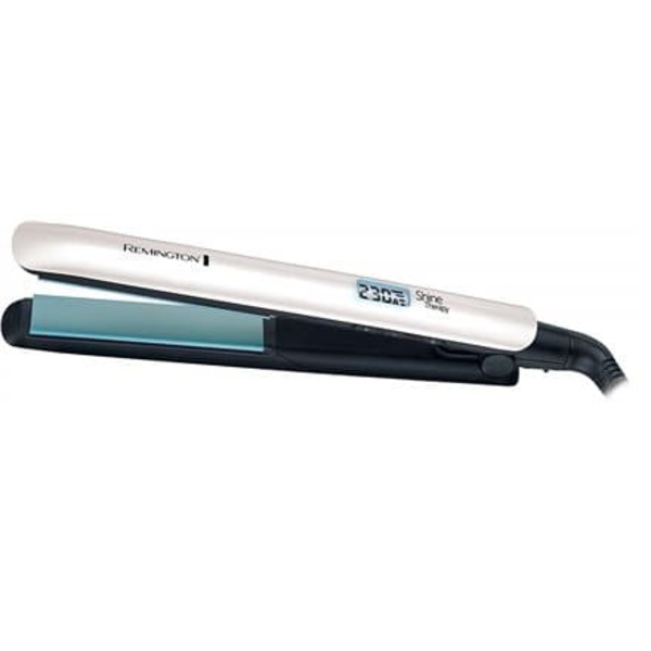 Remington | Hair Straightener | S8500 Shine Therapy | Ceramic heating system | Display Yes | Temperature (max) 230 °C | Number of heating levels 9 | S Sort, Sølv