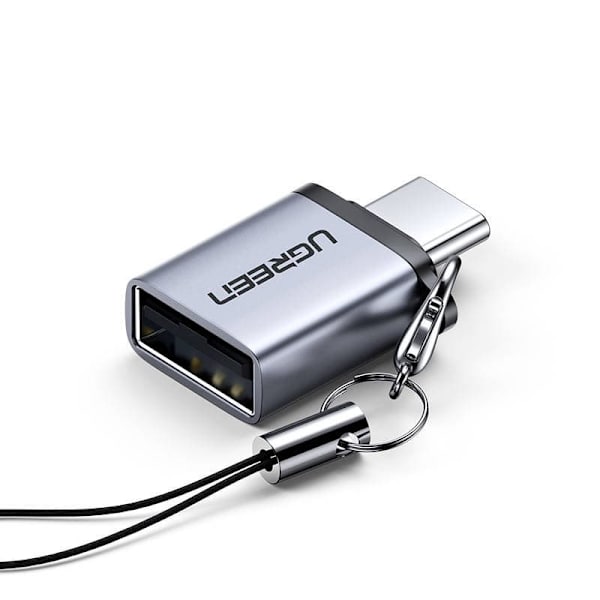 ADAPTOR Ugreen, "US270", USB 3.0(M) la USB Type-C(T), carcasa metalica, gri "50283" (timbru verde 0.08 lei) - 6957303852833