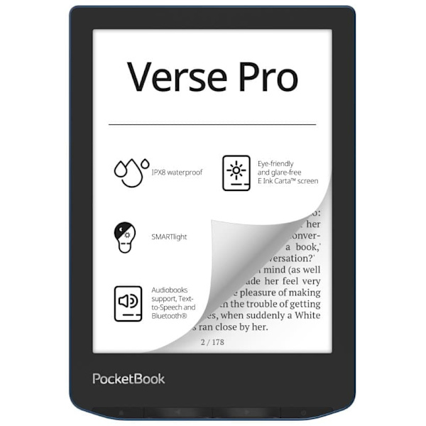 PocketBook Verse Pro e-book reader Touchscreen 16 GB Wi-Fi Black, Blue