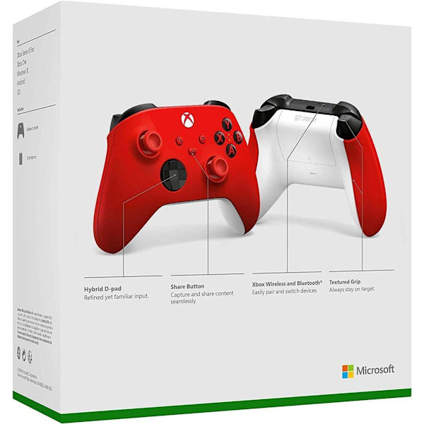 Microsoft Xbox Wireless Controller Red Bluetooth/USB Gamepad Analogue / Digital Xbox, Xbox One, Xbox Series S, Xbox Series X