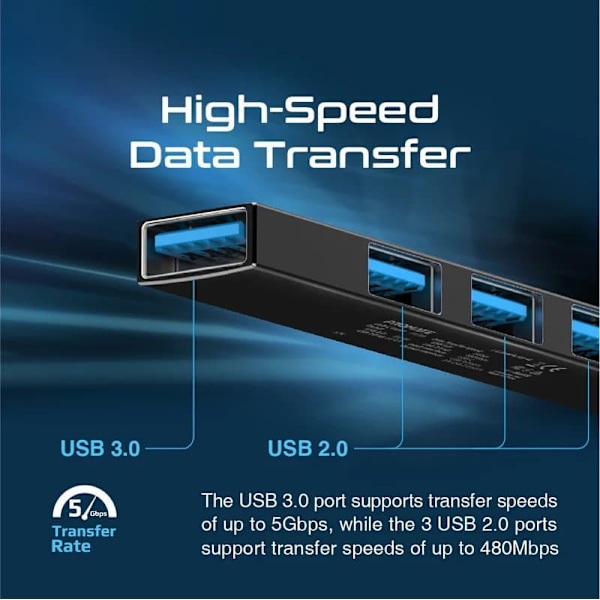 PROMATE LiteHub-4 USB-C Hub 3x USB 2.0 / 1x USB 3.0