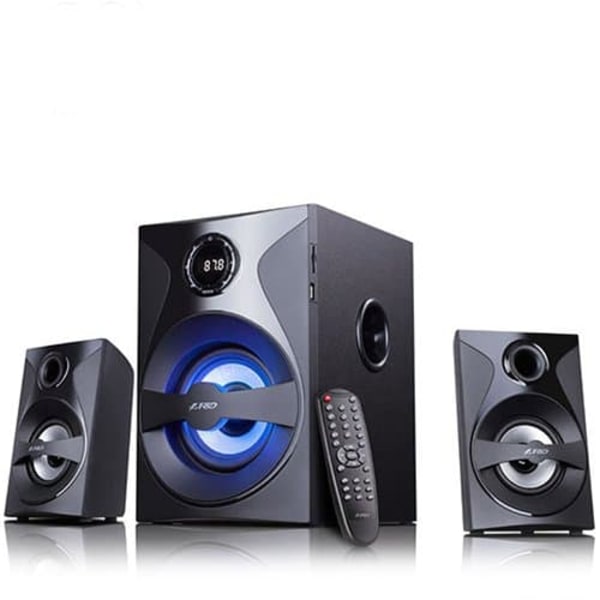 F&D F380X 2.1 Multimedia Speakers, 54W RMS (13Wx2+28W), 2x3'' Satellites + 5.25'' Subwoofer, BT 5.0/NFC/AUX/USB/FM/SD card reader/Multi-color LED/LED