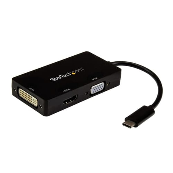 USB-C ADAPTER MULTIPORT/HDMI VGA DVI-D Sort