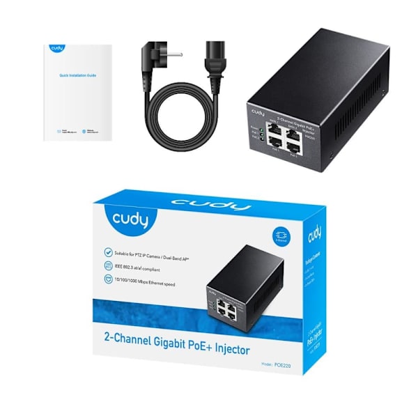 PoE+/PoE Injector Cudy Gigabit 2-Channel 30W