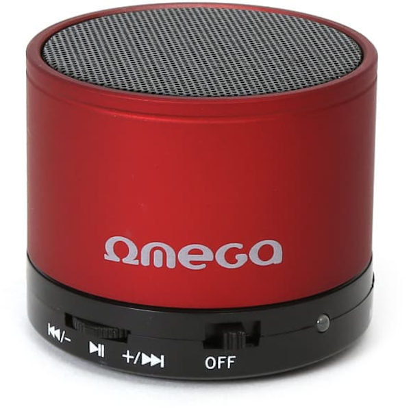 Omega wireless speaker Bluetooth V3.0 Alu 3in1 OG47R, red (42646) Sort, Rød