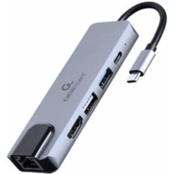 Gembird A-CM-COMBO5-04 USB Type-C 5-in-1 multi-port adapter (Hub + HDMI + PD + LAN)