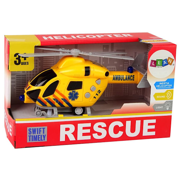 Ambulance Rescue Helicopter Yellow Sound Lights Propellers