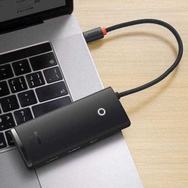 Baseus Lite Series Hub 6w1 USB-C to 2x USB 3.0 + USB-C + HDMI + SD/TF (black)